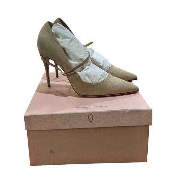 Jennifer Chamandi Lorenzo 105 mm Sand Suede Pumps sz. 39 eu - Picture 5 of 11